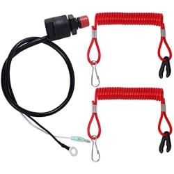Stylemafia Universal Boat Outboard Lanyard Engine Motor Kill Urgent Stop Switch/Safety Lanyard Tether Cord 2 pcs Compatible with YamahaTohatsu Honda Outboard Motors, ATV Boat Bike