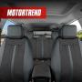 Motor Trend OmniFit Car Seat Covers, Full Set in Gray & Black – Two-Tone Front Seat Covers with Hooded Split Bench Seat Cover, Sporty Seat Protectors, Interior Covers for Auto Truck Van SUV