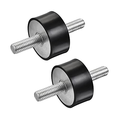 uxcell M10 Rubber Mounts, 2pcs Male/Male Shock Absorber, for Motor Generator Compressor Garage Reverse Pump Impact Air Generator Bobbins, D40mmxH20mm