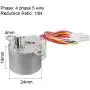uxcell 24BYJ48 DC 5V Reduction Stepper Motor Micro Reducer Motor 4-Phase 5-Wire 1/64 Reduction Ratio
