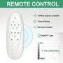 Homeybuff Ceiling Fan with Lights Remote Control, 60-Inch, DC Motor,6 Speed, Frosted Glass (3 Blades), Dimmable LED Light