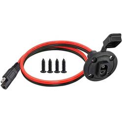 YETOR 10AWG SAE Connector, Weatherproof Socket Sidewall Port,Quick Disconnect Wire Automotive Panel Extension Cable for Solar Generator Battery Charger.(50CM)