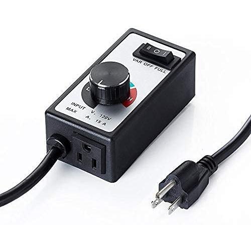Cdmall Electronic Fan Speed Controller Variable Adjuster for Hydroponics Inline Duct Exhaust Ceiling Fans with 6 Long 120V 15A Cord