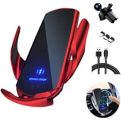 KERNKLENPP Car Wireless Charger Phone Holder,Intelligent Sensing,Fully Automatic 15w Fast Charging,Car Mount Air Vent Mount for iPhone13/ 12/11/X /8/8series,Samsung S Series/Note Series and More (RD)