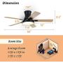 AvatarControls Smart 50 inch Ceiling Fans Indoor with Light Remote Works with Alexa Google Voice, APP and Remote Control for Bedroom, 6 Speeds Reversible DC Motor, 1800LM LED Kit, 5 Wooden Blades