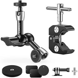 CAMOLO Magic Arm Clamp, Clamp Camera Mount Magnetic 5 Inch Adjustable Articulated Magic Arm + Super Clamp Large Crab Pliers Clip kit, Camera Mount for iPhone DSLR Rig Gopro Smartphone Monitor