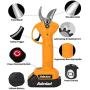 Adedad Electric Pruning Shears with 2 Pcs Rechargeable Lithium Battery Powered, Cordless Tree Trimmer Branch Scissors Pruner, 30mm Cutting Diameter with Brushless Motor for Gardening- Yellow