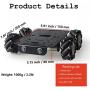 Professional 80mm Mecanum Wheel Car Chassis MC200 for Arduino / Raspberry pi / Micobit, Remote Control 4WD Metal Smart Robot Car Chassis Kit Omnidirectional Wheel with DC TT Motor DIY Toy AI RoS STEAM