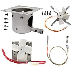 Auger Motor,Grill Induction Fan Kit, Fire Burn Pot and Hot Rod Ignitor,Replacement Parts with Screws and Fuse for Pit Boss and Traeger Wood Pellet Grill,Drive Motor and Combustion Fan Ignitor Kit Fits