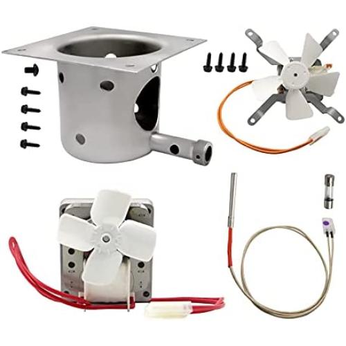 Auger Motor,Grill Induction Fan Kit, Fire Burn Pot and Hot Rod Ignitor,Replacement Parts with Screws and Fuse for Pit Boss and Traeger Wood Pellet Grill,Drive Motor and Combustion Fan Ignitor Kit Fits