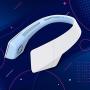 Portable Neck Fan with Headphone Design, Improved for 2021 Bladeless Neck Fan Blue USB Powered Rechargeable Neck Fan for Travel, Sports, Outdoor and Indoor Activit
