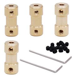 Twidec/4Pcs 3mm-3mm Brass Flexible Shaft Coupler for RC Airplane Boat Motor Transmission Connector COUPLER-GLD-3-3