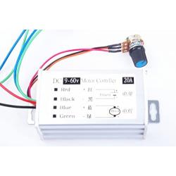 KNACRO DC Motor Speed Controller Motor Driver Controls Module DC 9V-60V 12V 24V 36V 48V 60V Motor Pulse Width Modulator Regulator 20A 1200W PWM Monitor Dimmer Governor with Switch & Knob