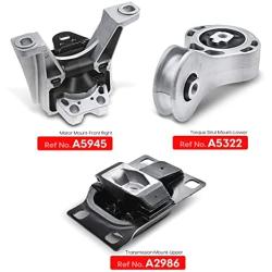 A-Premium Engine Motor and Transmission Mount Compatible with Ford Focus 2008-2011 3-PC (Fit Automatic Transmission Only) A5322 A2986 A5495