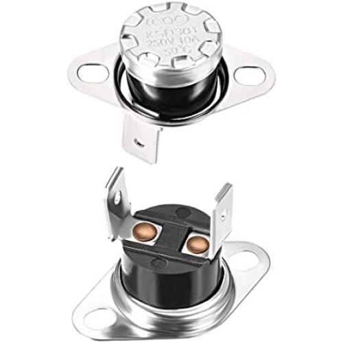 uxcell KSD301 Thermostat 50°C/122°F 10A N.C Adjust Snap Disc Temperature Switch for Microwave,Oven,Coffee Maker 2pcs