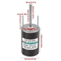 12/24V 150W High Speed CW/CCW Permanent Magnet DC Motor for DIY Generator (3000RPM(12V))