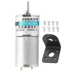 XD25GA370 DC Gear Motor 24V Micro Motor Driver Low Speed CW CCW Permanent Magnet + Bracket Sport Control for Electrical Tools DIY(20rpm/min)