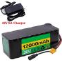 Wnicek 36V 12AH Ebike Battery Waterproof PVC Lithium Battery Pack with Charger and BMS Fit for 200W 300W 350W 500W Motor