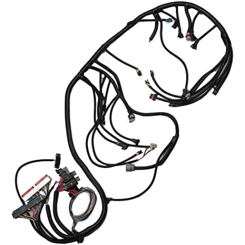 Dasbecan LS Standalone Wiring Harness Compatible with 1999-2006 GM DBC LS1 Swap Vortec 4.8 5.3 6.0 Engine Stand Alone Wire Harness with 4L60E Drive by Cable, 60A Relay, EV1 Fuel Injector Connector