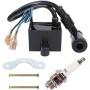 QAZAKY CDI Ignition Coil Spark Plug for 49cc 50cc 60cc 66cc 70cc 80cc 2-stroke Engine Motorized Bicycle Bike