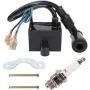 QAZAKY CDI Ignition Coil Spark Plug for 49cc 50cc 60cc 66cc 70cc 80cc 2-stroke Engine Motorized Bicycle Bike QAZAKY CDI Ignition Coil Spark Plug for 49cc 50cc 60cc 66cc 70cc 80cc 2-stroke Engine Motorized Bicycle Bike