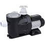 Niome 2.5hp Swimming Pool Pump Motor Above Ground Swimming Pool Filter W/Strainer Baske, 148 GPM/1850W