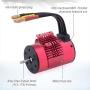 Surpass Hobby KK 3660 3500KV Waterproof Brushless Motor Shaft 3.175mm with Brushless 80A ESC and Program Card + Heatsink Combo for 1/10 RC Car