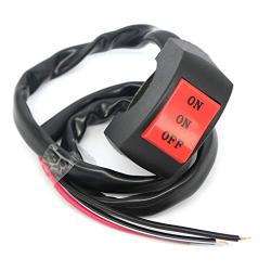 AutoE Motorcycle Switch Connector Push Button Handlebar Headlight Fog Spot Light Controller (ON/ON/Off Button)