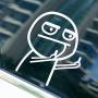 ESH7 Cartoon Funny Middle Finger Vinyl Car Sticker Motorcycle Luggage Decal Windows Sticker Skateboard Stickers for Laptop Stickers for Women Men Kid Boys Girls Single Hand refers to White car use