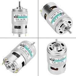 XD-775 12V/24V High Speed Low Noise Double Ball Bearing Brush DC Motor for Many Machine,Small Lathe,Precision Machine Battery Car(24V20000)