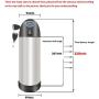 Jieoto 24V 36V 48V E-Bike Water Bottle Battery Waterproof Li-ion Battery Pack Fits for 200W 250W 400W 500W 750W 1000W E-Bike Motors with Charger and T Output Line