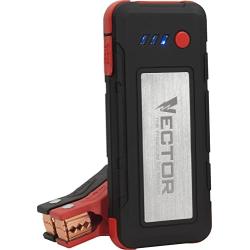 VECTOR SS6LV 1000 Peak Amp Lithium Jump Starter w/ USB-A(2.1 Amps), USB-C(3.1 Amps), Power in & Out, LED Work Light, & Heavy Duty Powder Coated Clamps