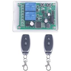 Wireless Remote Relay Switch DC 12V-48V 24V 36V 2 Channel Multi-Function Remote Control Switch, 433Mhz Transmitter Receiver for Wireless Garage Door keypad Opener Switch 12V (2X Control 433M)