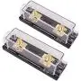 DWARFOO 2 Pack ANL Fuse Holder Clear Shell 100A ANL Gold Plated Fuses for 0/2/4/8 Gauge Car Audio Amplifier (100A, black)