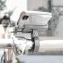Kingsea Aluminium Bike Phone Mount Holder Motorcycle Phone Mount for Handlebar Accessories Compatible with iPhone 12 12 Pro Max 11, Galaxy and Other 4.7-6.8 Inches Cellphones - Silver