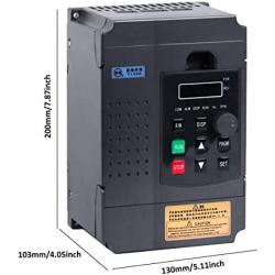 Single Phase to 3 Phase Converter, MYSWEETY AC 220V/2.2KW 3HP 10A VFD Inverter Frequency Converter for Spindle Motor Speed Control (1 Phase Input and 3 Phase Output)