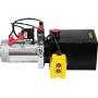Mophorn Hydraulic Pump 6 Quart Hydraulic Power Unit 12V DC Hydraulic Pump Dump Trailer Double Acting Hydraulic Pump (Steel, 6 Quart/Double Acting)