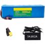 WOGQX 48V 30Ah E-Bike Lithium-Ion Battery, Electric Bike Battery Pack with 54.6V 2A Charger, for 1000W 750W 500W Electric Bicycle Scooter Motor,Bullet sm