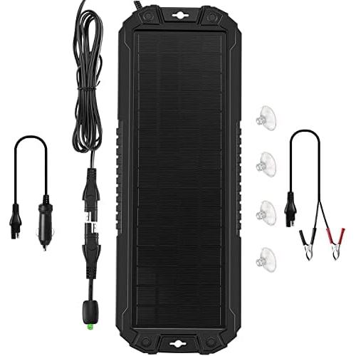 Sunway Solar Panel Car Battery Trickle Charger & Maintainer 5W 12V Solar Power Charger kit Portable Waterproof For Automotive RV Marine Boat Truck Motorcycle Trailer Tractor Powersports Snowmobiles