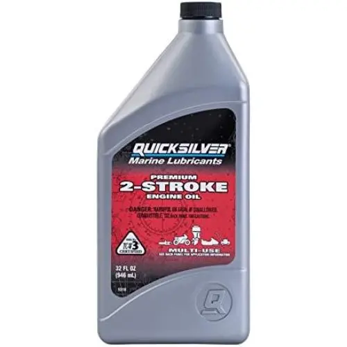 Huile 2 Temps Quicksilver 858021Q01 Premium TC-W3 - Moteurs hors-bord, Jet Skis, Motoneiges, Motocycles et Tronçonneuses, 1 Litre, Gris Huile 2 Temps Quicksilver 858021Q01 Premium TC-W3 - Moteurs hors-bord, Jet Skis, Motoneiges, Motocycles et Tronçonneuses, 1 Litre, Gris