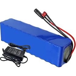 Jieoto 48V 10AH E-Bike Lithium-Ion Battery 10000mAh Electric Bicycle Lithium Battery Pack with 20A BMS and 54.6V 2A Charger Fits for 200W 250W 350W 500W Bike Motors