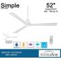 Minka-Aire F787-WHF Protruding Mount, 3 Flat White Bladed, Smart Ceiling Fan, White - Ivory