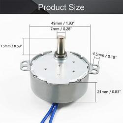Fielect 2Pcs Synchronous Motor AC 110V 2.5-3RPM Turntable Motor CW/CCW Direction 4W TYC-50 Single Flat Shaft
