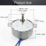 Fielect 2Pcs Synchronous Motor AC 110V 2.5-3RPM Turntable Motor CW/CCW Direction 4W TYC-50 Single Flat Shaft