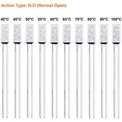 uxcell 10pcs KSD9700 Thermostat Normally Open 40-100°C(104-212°F) N.O Temperature Control Switch Assortment Kit