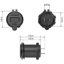 TOTMOX Aluminum Alloy Fast Charging 3.0 USB Charger Socket Waterproof Dual USB Power Outlet with QC 3.0 USB Port & 5V 2.4A Port for Car Boat Marine Rv Motorcycle car