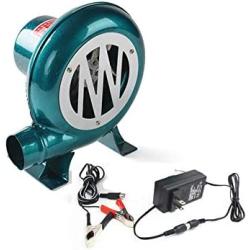 Dual BBQ blower Charcoal Chimney Starter BBQ Fan, Smoker Fan,Electric Blower Starter for Charcoal,AC & DC Power cord Included
