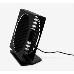 DailyLike USB Fan Mini Brushless DC Motor 45 ° Angle Adjustment Natural Wind Low Noise Two Step Wind Speed (Black)