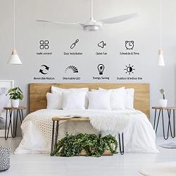 Trifecte 52 Inch Indoor&Outdoor Smart Ceiling Fan with Light and Remote,Wifi Ceiling Fan Compatible with App/Alexa/Google/Siri,Low Profile Ceiling Fan with 10-Speed Reversible Quiet DC Motor