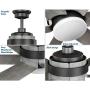 Kaysville Collection 6-Blade Grey Weathered Wood 56-Inch DC Motor LED Urban Industrial Ceiling Fan
